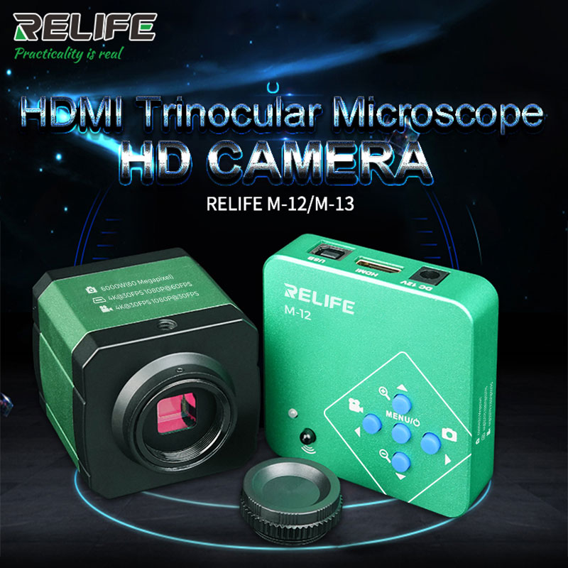 Usb Microscope Digital - RELIFE M-12/M-13 Trinoculaire Microscoop HD Camera